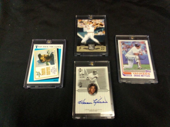 (4) BASEBALL COLLECTORS CARDS IN CASES INCLUDING HARMON KILLEBREW EPIC SIGNATURES 1999