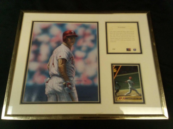 PHILADELPHIA PHILLIES FRAMED AND MATTED PHOTOS AND DIALOGUES OF LENNY DYKSTRA "THE SPARKPLUG"