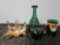 BEAUTIFUL MURANO, and Victorian Glass Seyei, GREEN GLASS grouping , VINTAGE