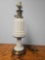 Vintage White Opaline Glass and Brass Table Lamp