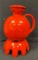 Frankoma Art Pottery Mid-Century Flame Orange Carafe with Lid and Warmer