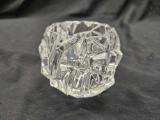 Signed TIFFANY AND CO. CRYSTAL ROCK EDGE CANDLE HOLDER
