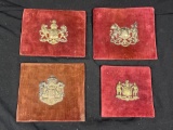(4) very unique felted boards by ith crests, by Heirloom the Howard v Limited, dates 1800s, metal