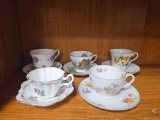 Vintage Bone China Teacup sets including KPM Germany, Royal Stuart, Royal Vale