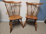 (2) vintage BENT & BROTHERS Colonial Chairs FIDDLEBACK