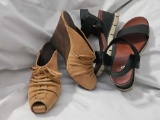 FRYE suede leather Mule Clogs and MIA Heel Sandals, 7.5 womens shoes