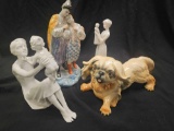 Ceramic Grouping full of Love, Ukrainian Lovers, Pekinese Pup