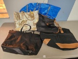 Large Bag Purse grouping including pottery barn, Lily Pulitzer, Perry Ellis America, IKEA bag.