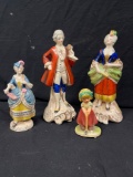 (4) BEAUTIFUL VINTAGE PORCELAIN VICTORIAN FIGURES INCLUDING GERMANY COLONIAL PEAR, US ZONE GERMANY,