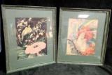PAIR OF FRAMED AND MATTED BEHIND GLASS PRINTS, SIGNED BYRON G NEWTON.