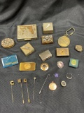 Box of Vintage Boxes, Hat Pins and much more