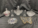 Beautiful Glass, Crystal, Federal irridescent, butterfly ashtrsy