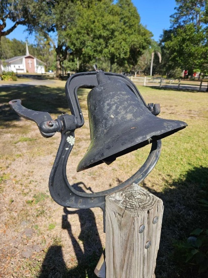 Large Cast iron school Bell and bracket