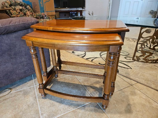 Pair of WOODEN NESTING TABLES