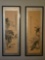 PAIR OF ORIENTAL HANGING HAND PAINTED RICE PAPER SCROLLS