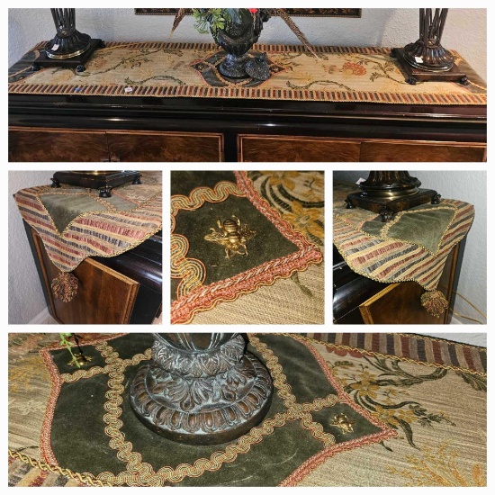 Tapestry Table Runner, Lovely Design, Bee Accent