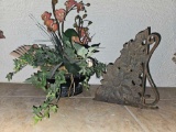 Cast iron Floral design plant hanger with Decor pot