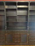 2 Piece Ethan Allen Cabinet bookshelf, Partial-Apothecary-Look Bottom Cupboard