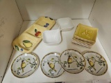 BIRD AND FRUIT KITCHEN DISHES, NUT BOWLS, APPETIZER PLATES