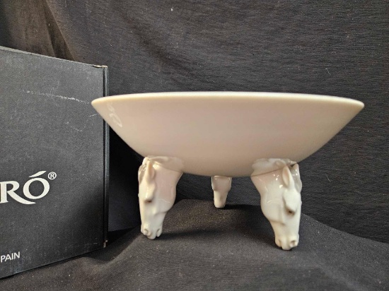 SIGNED LLADRO Equus Pedestal Bowl #01017148