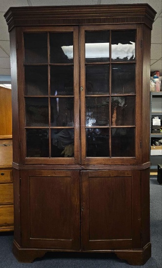 1700's Pennsylvania Black Walnut Corner Cupboard