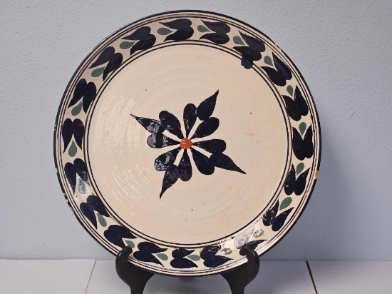 Large Glazed 14" Pottery Platter