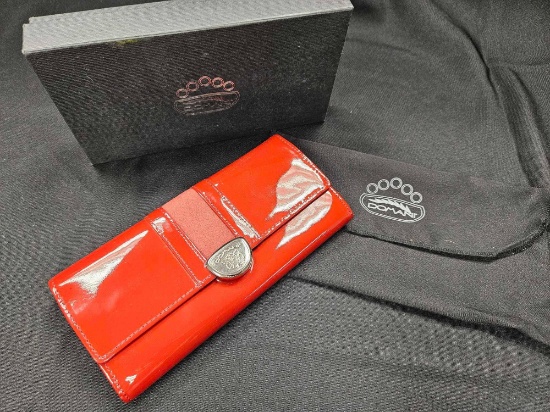 RED PATENT LEATHER DOMANI WALLET