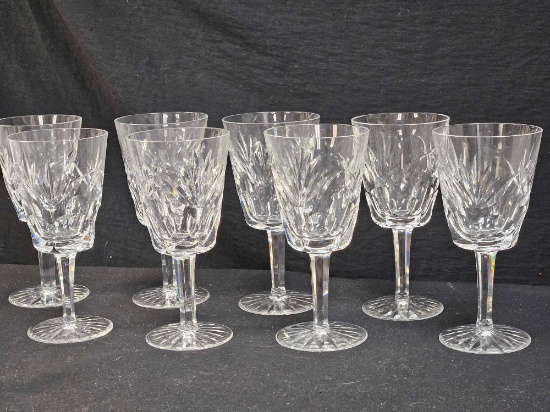 8 - Gorgeous Waterford Ashling Crystal Water Goblets, 6 7/8 in