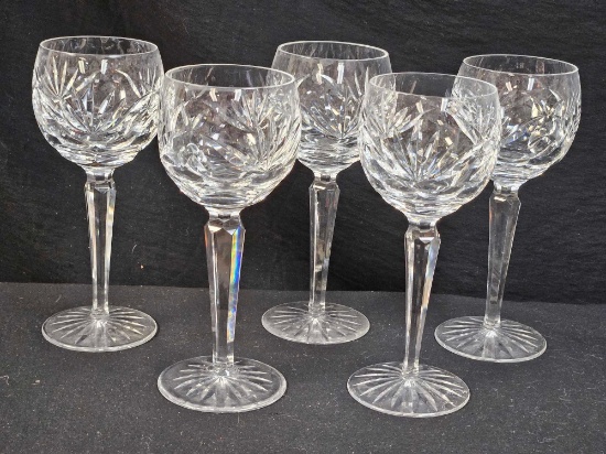 5- Gorgeous Waterford Ashling Crystal Wine glasses