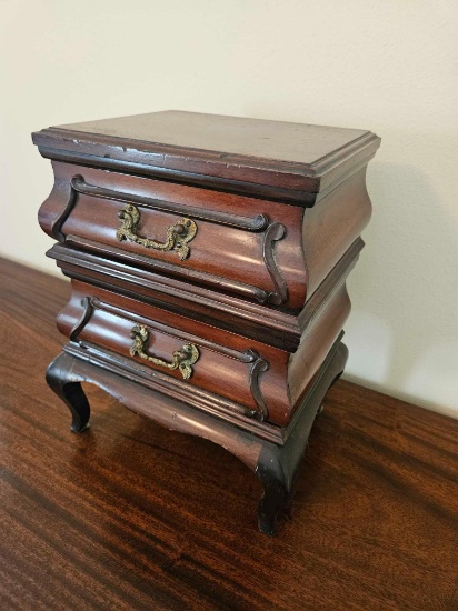 Antique C. 1870s FRENCH MINIATURE JEWELRY BOX