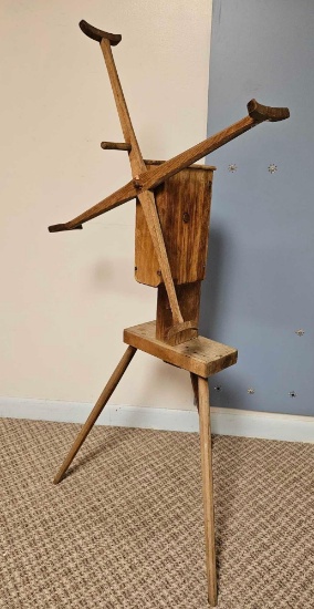 Antique Primitive Wooden Yarn Winder with Counter