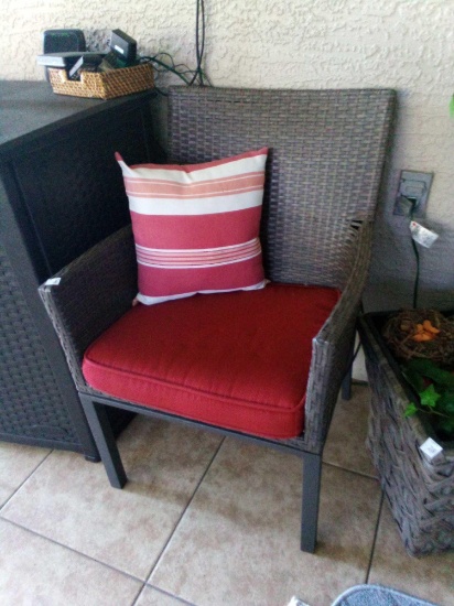 Very Clean Red Seat Cushion PATIO Armchair
