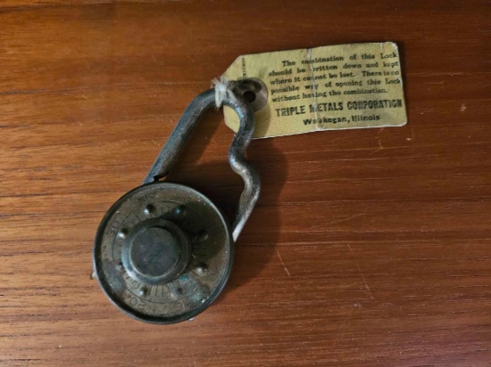 Antique Triple Metals Corporation Lock