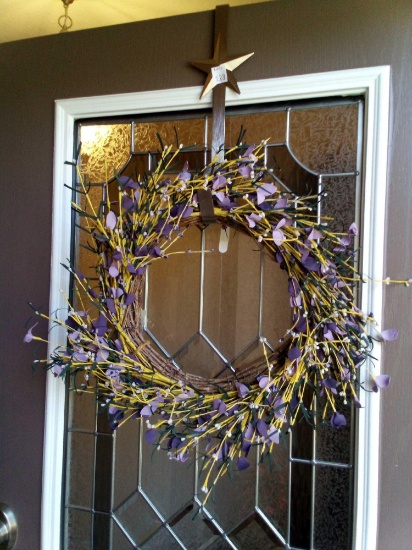 Adorable Spring Time Front Door Wreath with Holder