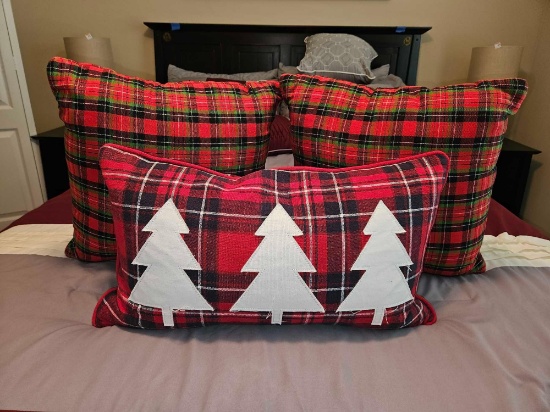 Trio of Christmas Tartan Pillows