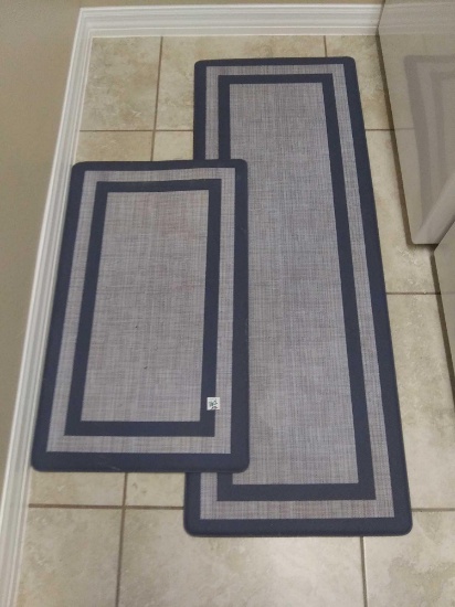 Pair of Blue and Gray Fatigue Mats