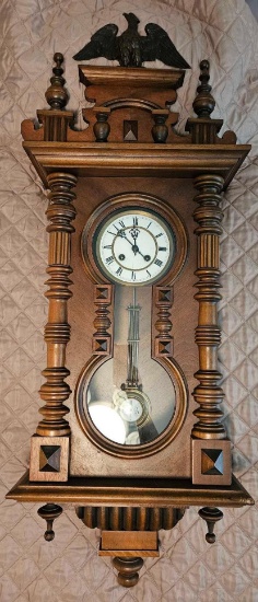 Vintage RA Pendulum Chiming Wall Clock Germany