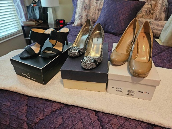 (3) Pairs of Women's Pumps, Size 5/6, FRANCO SARTO, JESSICA SIMPSON,STYLE & CO.