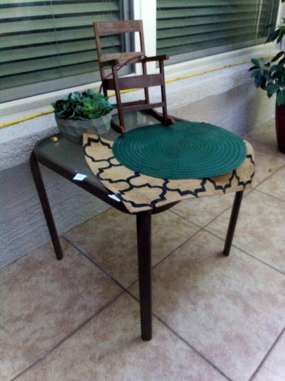 Table and Group of Patio Decor