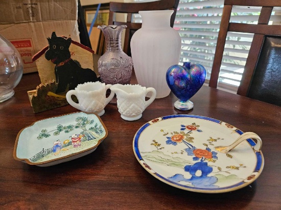 Lovely Tchotchkes grouping including Oriental enameled Brass and Nippon