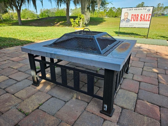 Outdoor Fire Pit Square Metal Firepit