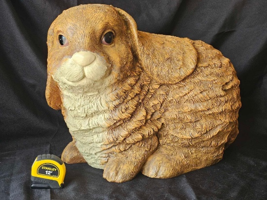 HUGE Sweet Brown Garden Bunny, Resin Sculpture