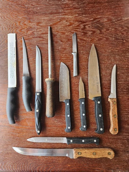 KNIVES! including HENCKELS, CUTCO?, SANTA FE, FOREVER SHARP