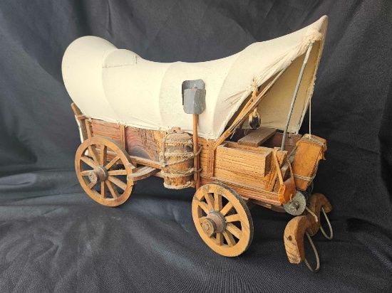 Vintage Covered Wagon 21" Wooden Replica