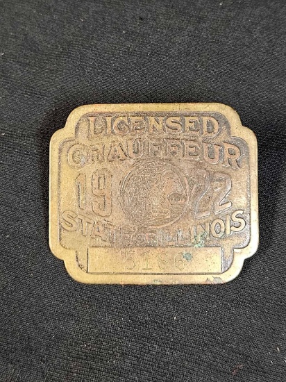 Chauffer Badge,Vintage Antique