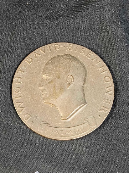 1953 President Dwight David Eisenhower General Inauguration Bronze Medallion Paper