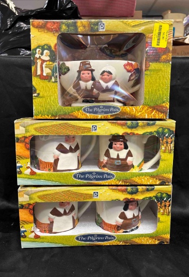 Publix Pilgram Pair Coffee Cups and Gravy Boat and Plate