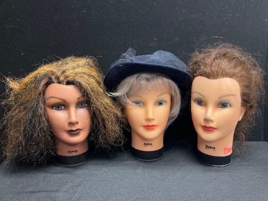 Vintage Mannequin Heads, Debra, Yolanda, Adolfo II Wool Hat