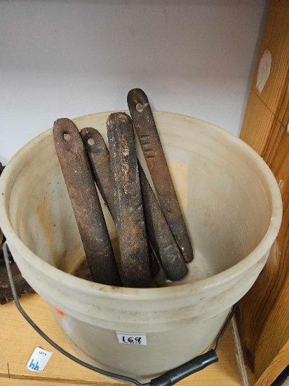 4 Bucket of Antique Cast Iron Window Sash Weights