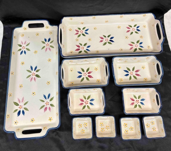 10 Pc "Temp-tations Old World Vivid Blue" bake and serve set.